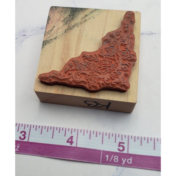 Pretty Rose Vine Corner PSX Wood Mounted Rubber Stamp E-1988 - Picture 7 of 7